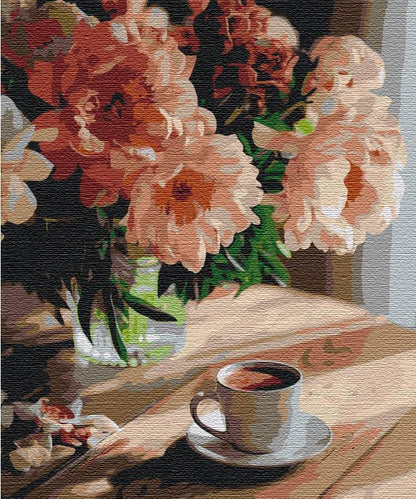 Malen nach Zahlen - Coffee with the aroma of peonies