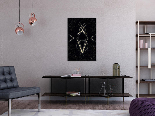 Leinwandbild - Symmetry of Shapes (1-part) - Graphic Motif in Black Shade Artgeist