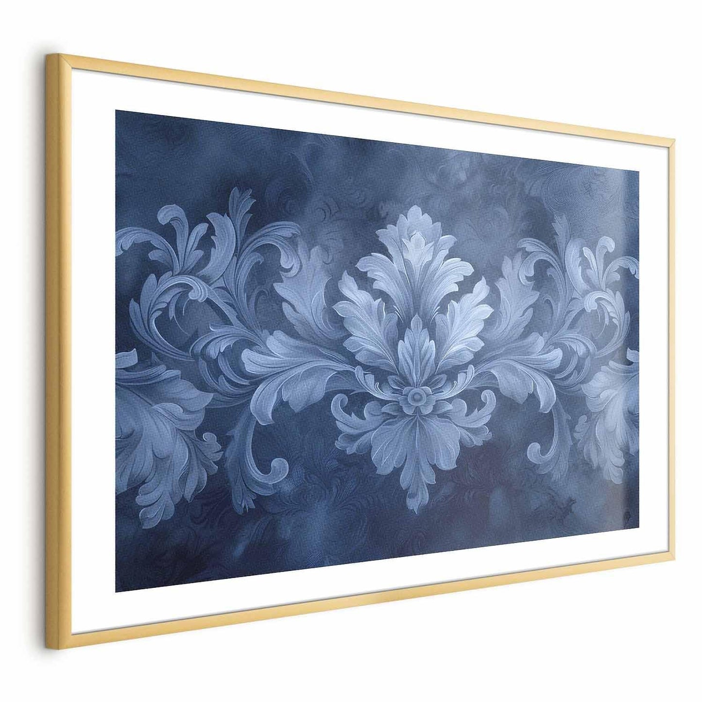 Poster - Blue Ornament in Cool Shades Artgeist