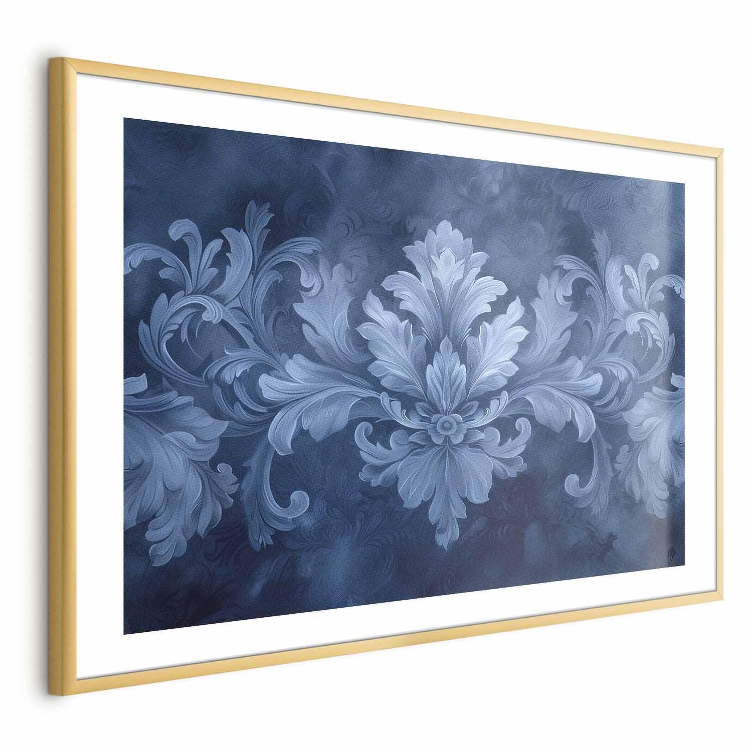 Poster - Blue Ornament in Cool Shades Artgeist