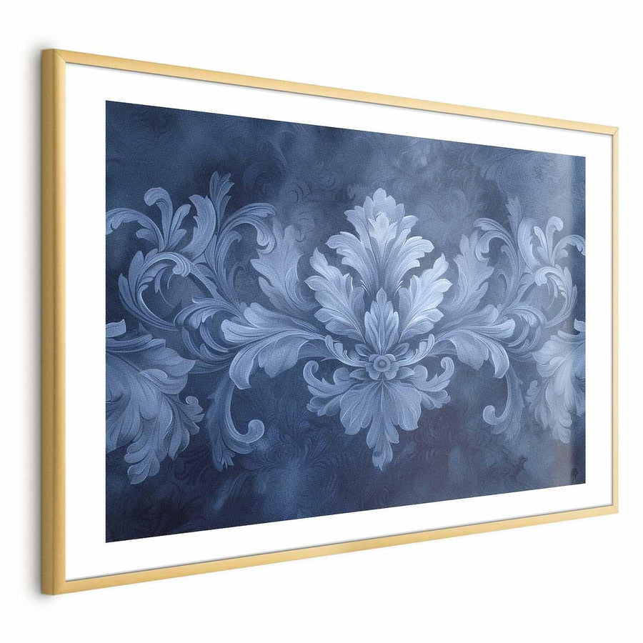 Poster - Blue Ornament in Cool Shades Artgeist
