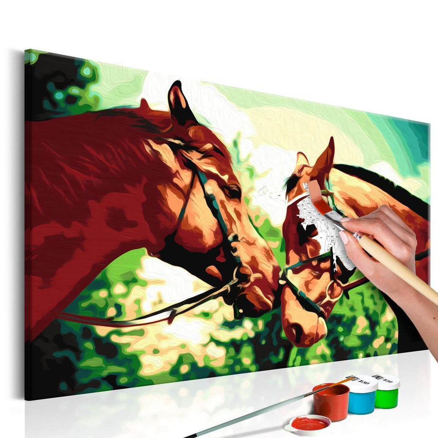 Wandbild zum Ausmalen - Zwei Pferde