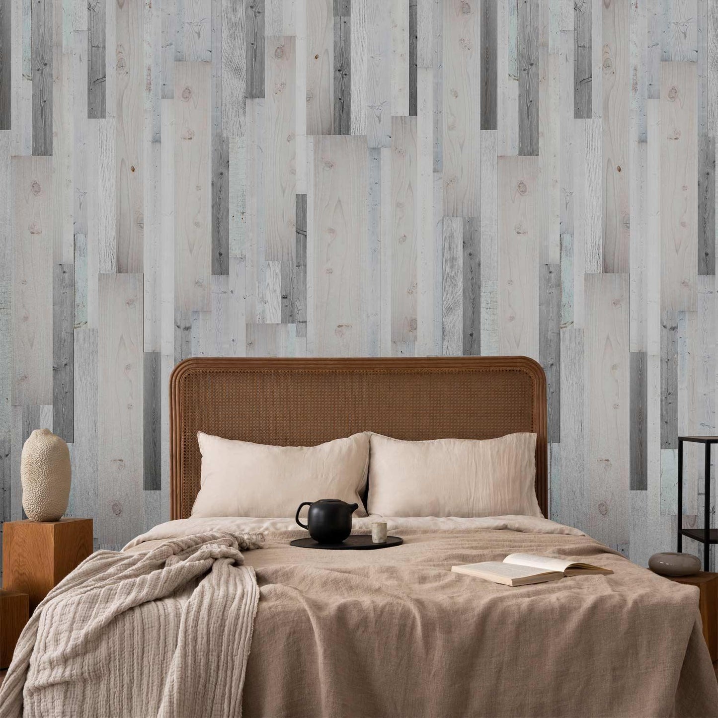 Tapete Holzoptik Rustikal - Natürliche Holzmaserung in warmen Brauntönen