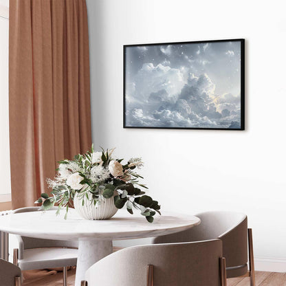 Poster - Astral Calm: Stars Scattered Over Delicate Clouds Artgeist