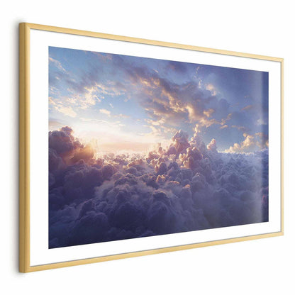 Poster - Sun in Hiding: The Golden Face of the Sky Over the Cloudy Sea Artgeist