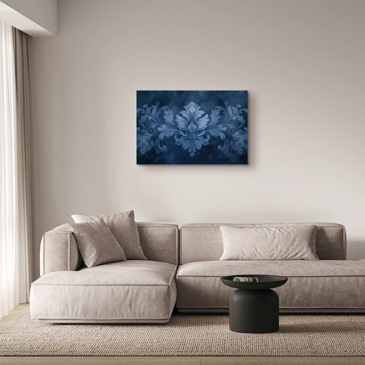 Leinwandbild - Ornament in Blue and Cool Colors Dark Blue Decoration Artgeist