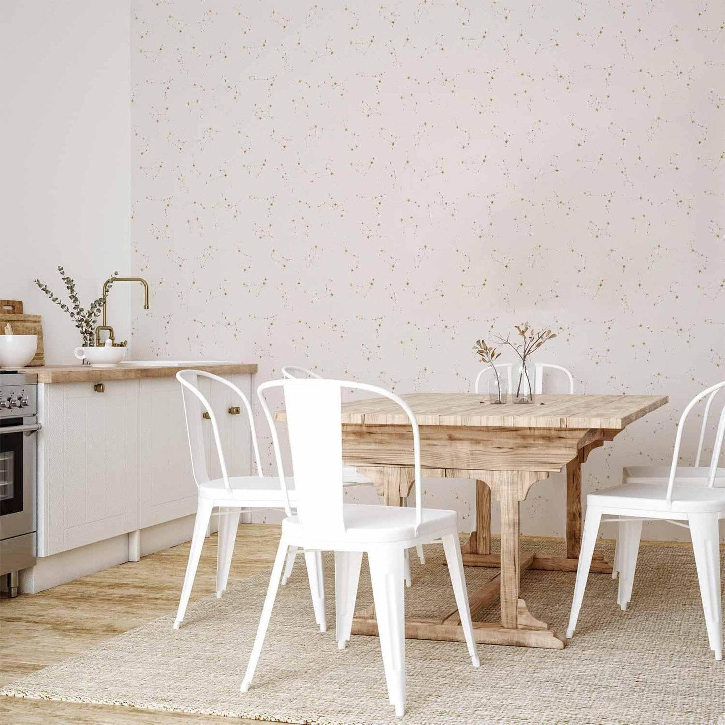 Tapete - Star Map - Delicate Constellations in Warm Shades