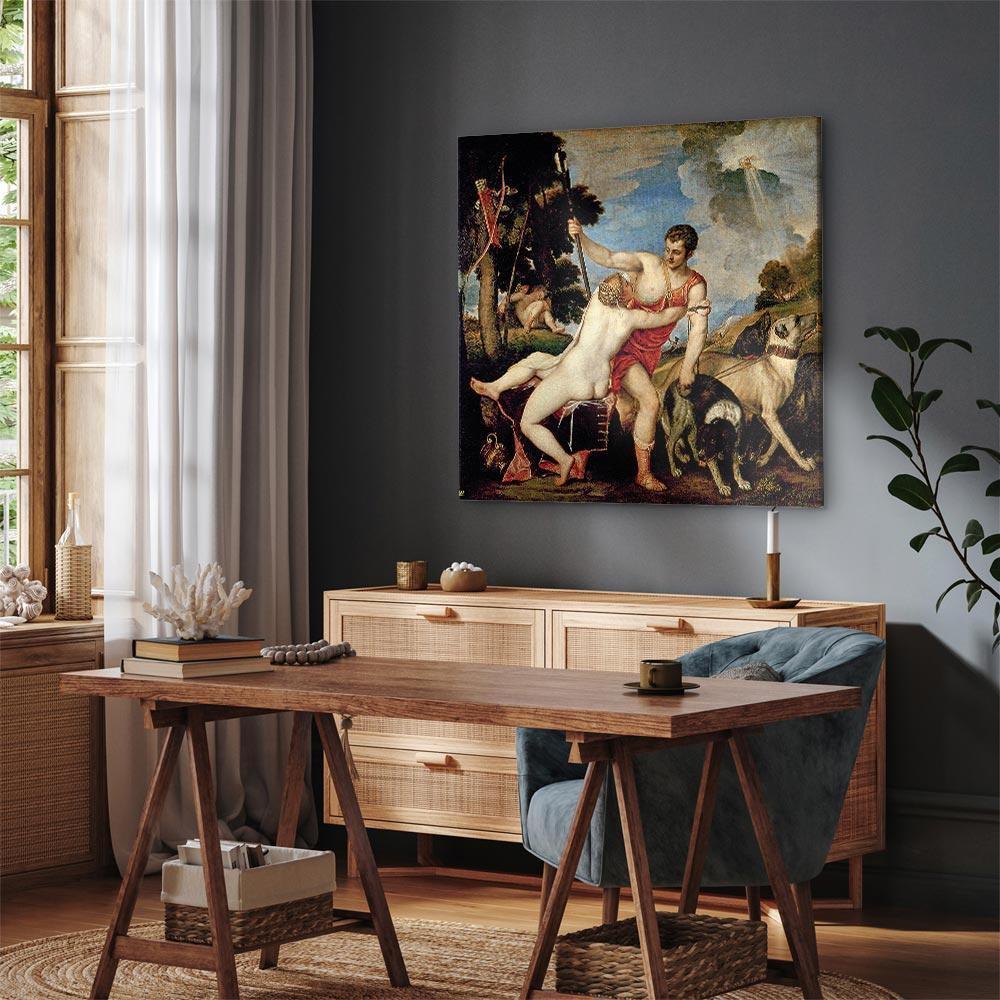 Leinwandbild - Titian – Venus and Adonis