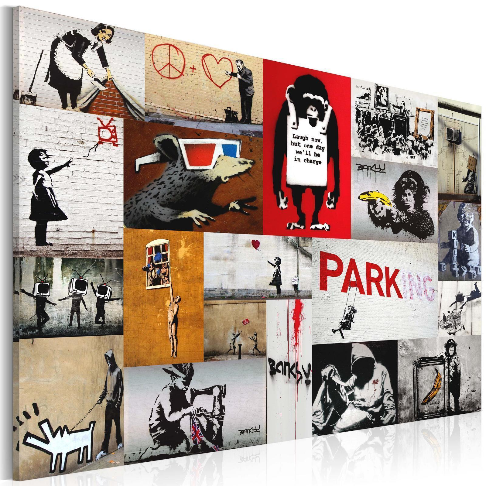 Leinwandbild - Banksy - collage Artgeist