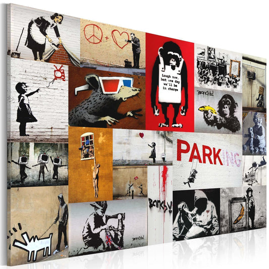 Leinwandbild - Banksy - collage Artgeist