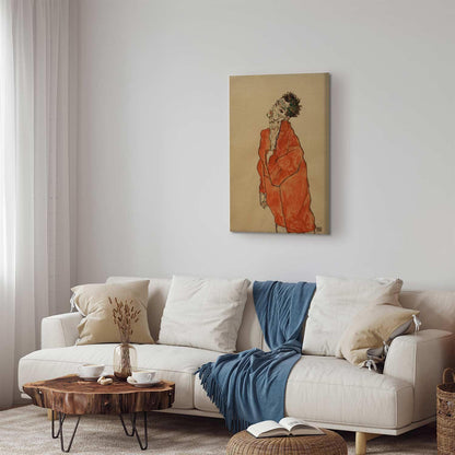 Leinwandbild - Egon Schiele – Self-Portrait (Man in Orange Jacket)