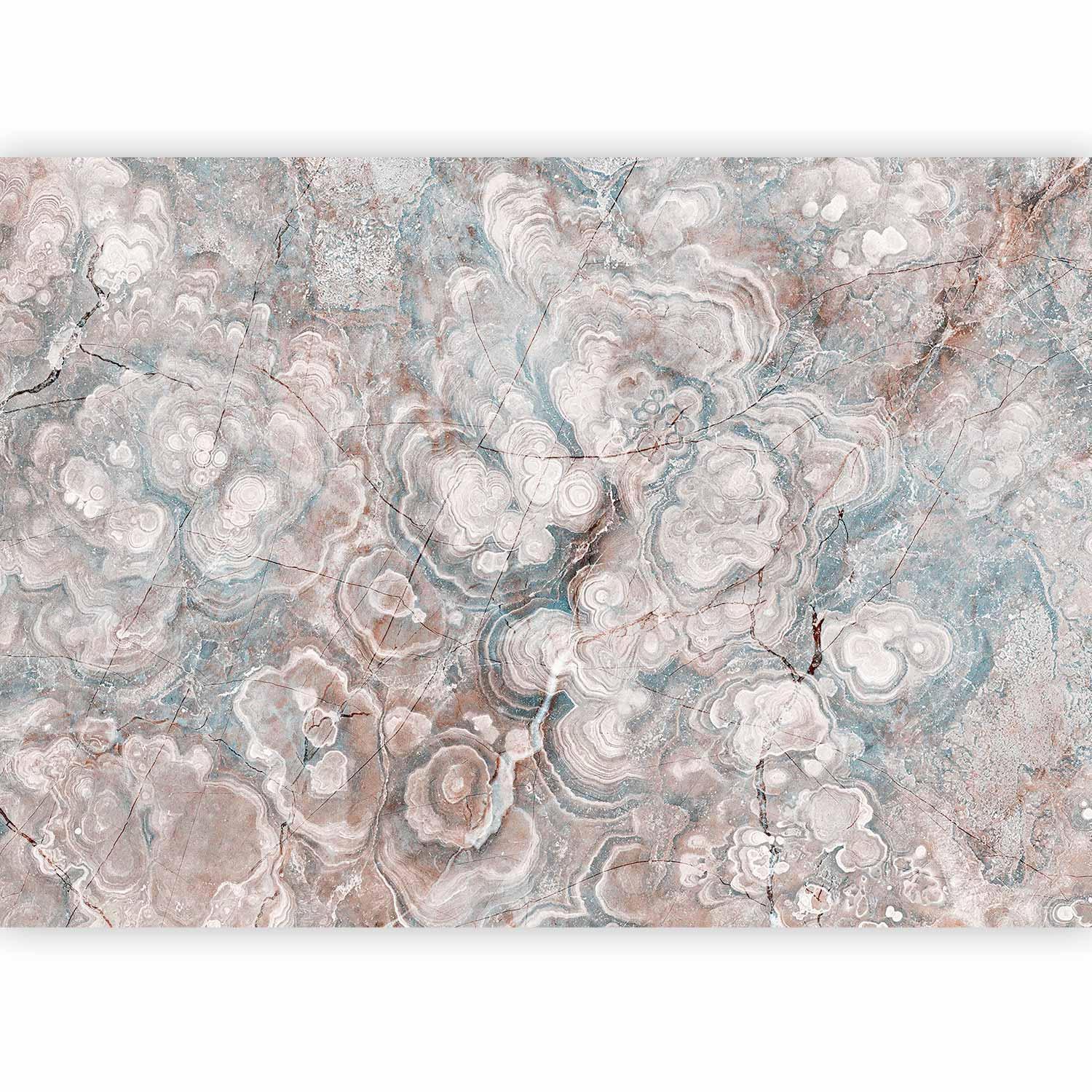 Fototapete - Marble Flowers - Natural Stone Structures in Pastel Colours Artgeist