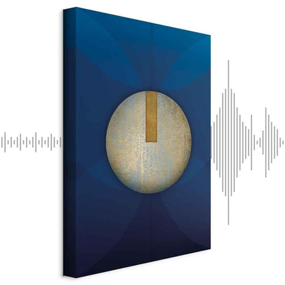 Leinwandbild - In the Shadow of Classic Blue (1-part) - Golden Circle in Abstraction