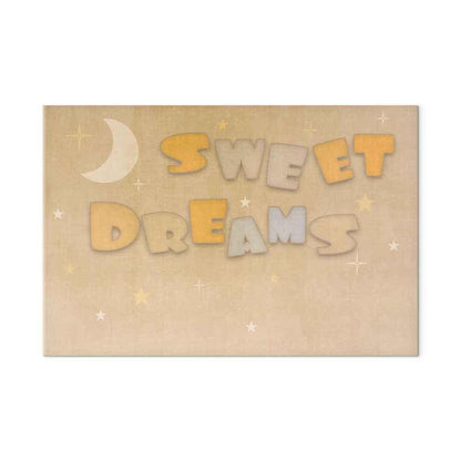 Leinwandbild - Sweet Dreams - Pastel Inscription Surrounded by the Moon and Stars