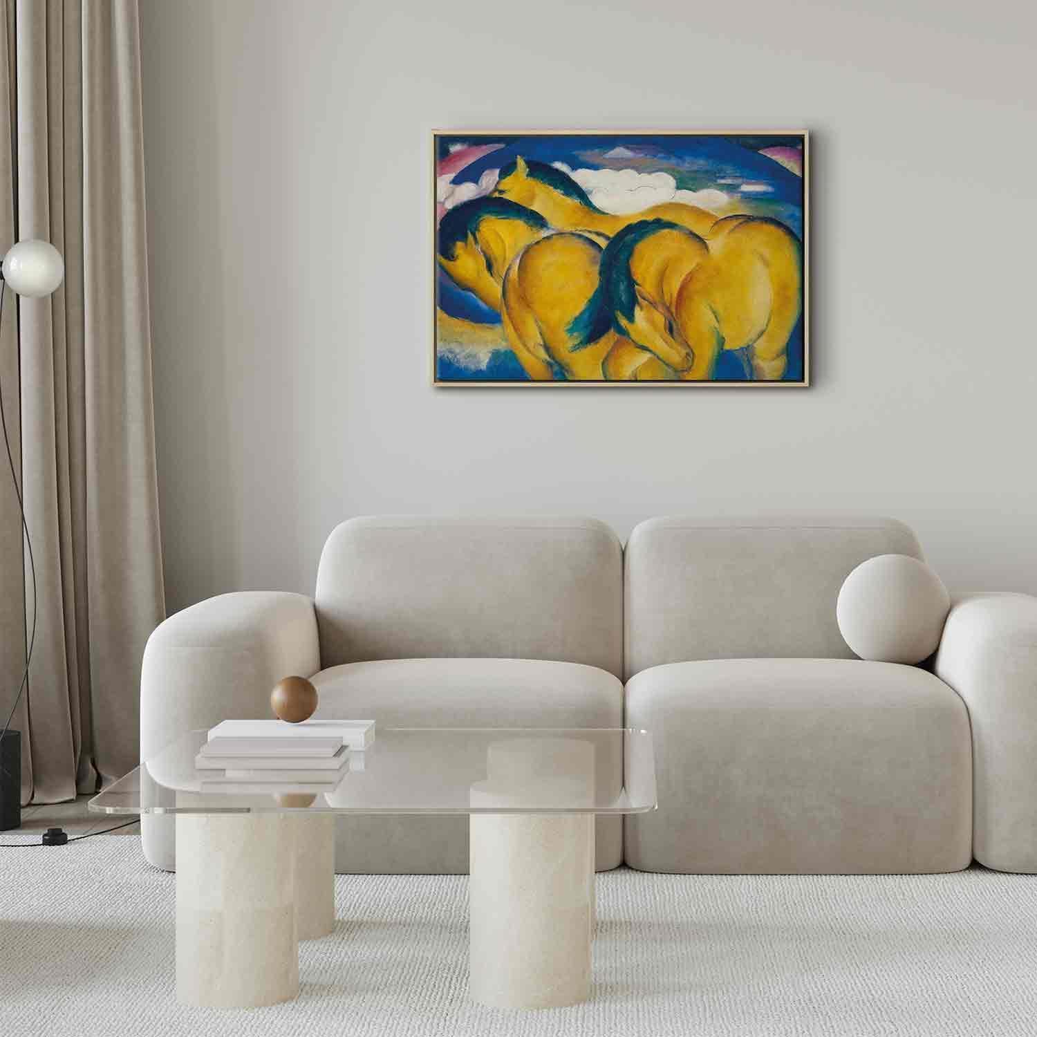 Leinwandbild - Little Yellow Horses (Franz Marc) Artgeist