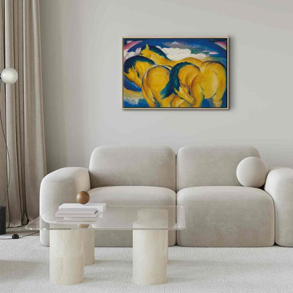 Leinwandbild - Little Yellow Horses (Franz Marc) Artgeist