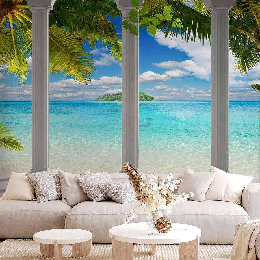 Fototapete - Sea behind Columns Artgeist