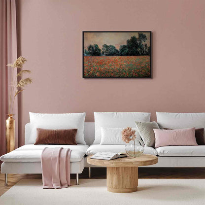 Leinwandbild - Field with wild Poppies (Claude Monet) Artgeist