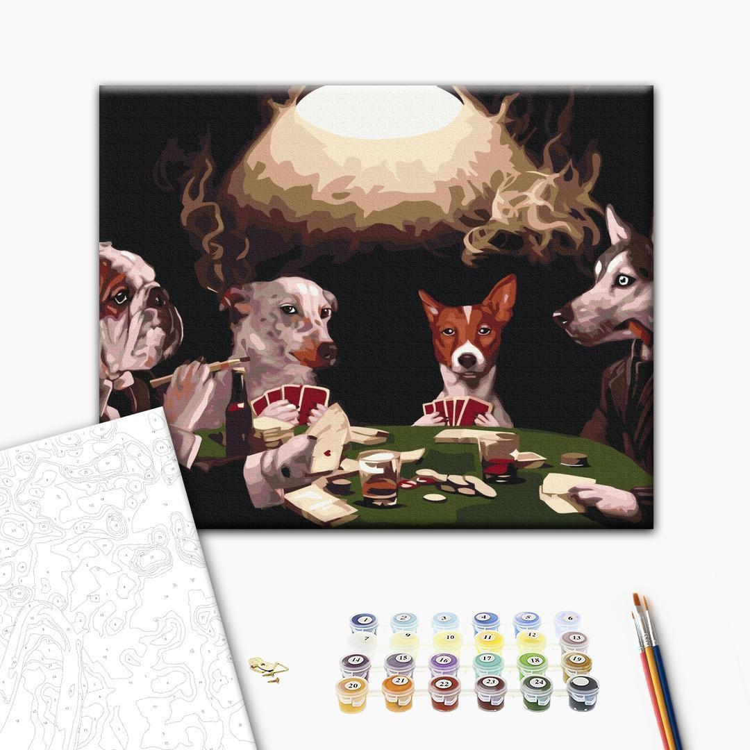 Malen nach Zahlen - Doggy poker players