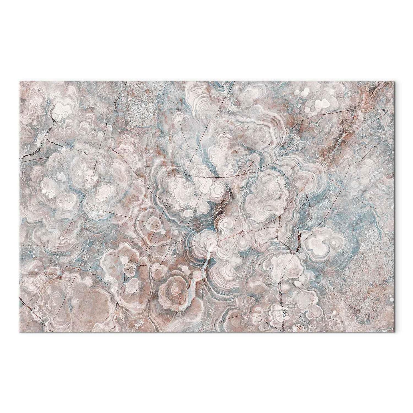 Leinwandbild - Marble flowers – natural stone structure in pastel colours