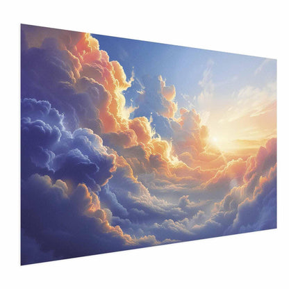 Poster - Sunset Over a Cloudy Sea: A Wonderful Symphony of Colors Artgeist