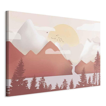 Leinwandbild - Landscape at Sunset (1 Part) Wide