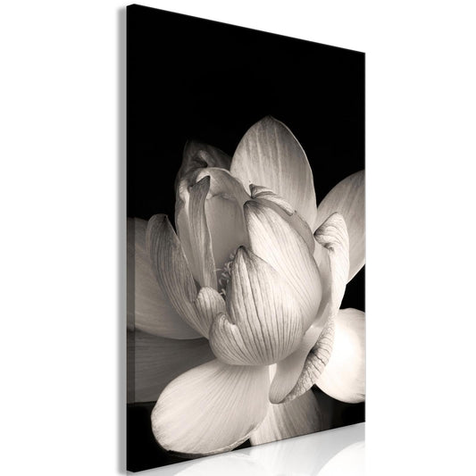 Leinwandbild - Delicacy of Petals in Nature (1-part) - Flower in Black and White Artgeist