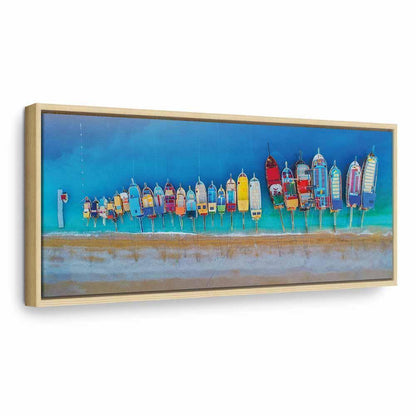 Leinwandbild - Colourful Boats (1 Part) Narrow