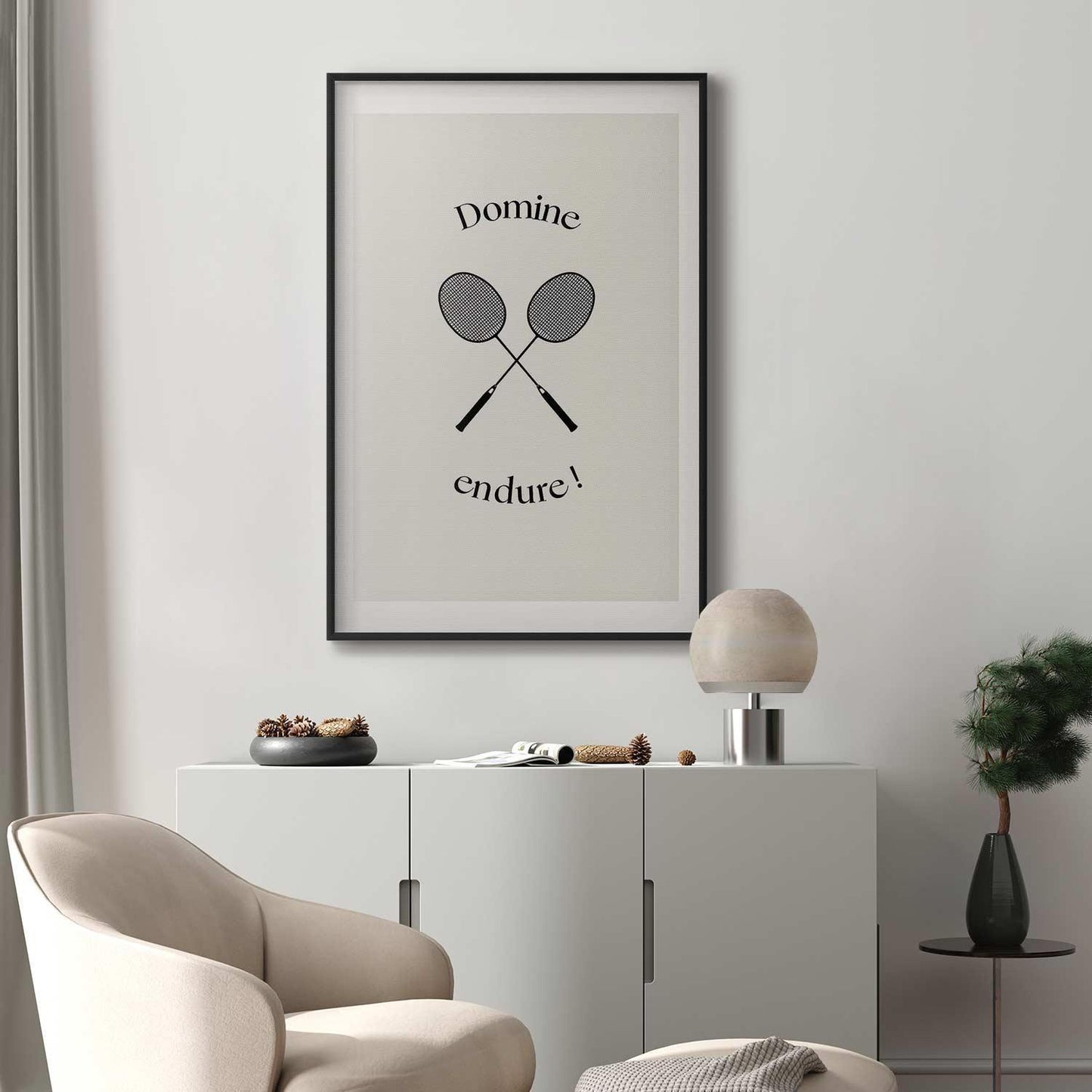 Poster - Summer Games - Badminton Rackets on a White Background