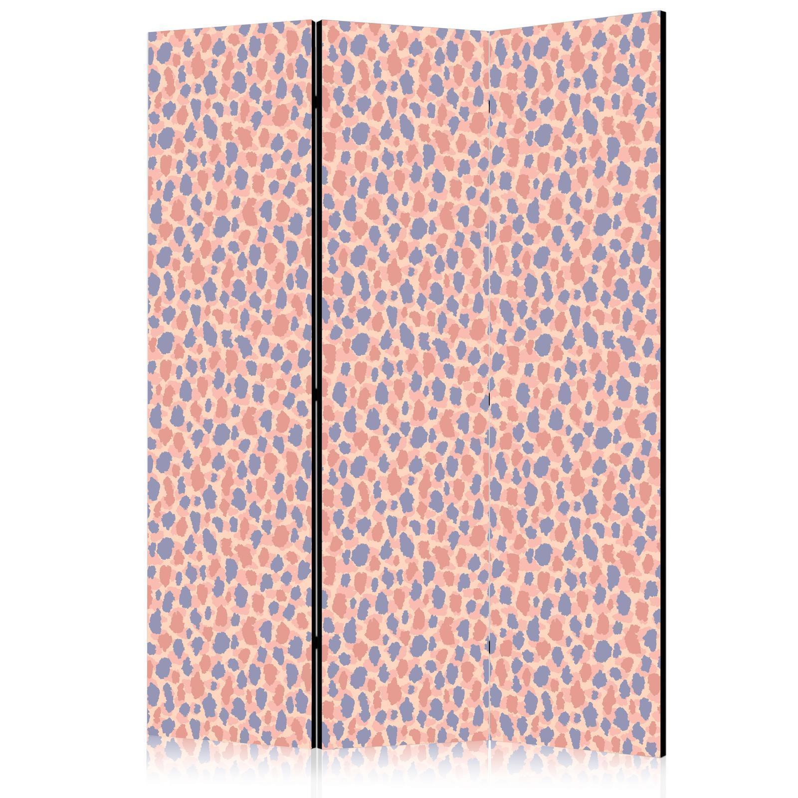 Paravent - Giraffe Pattern - Colorful Animal Pattern in Blue-Pink Spots Artgeist
