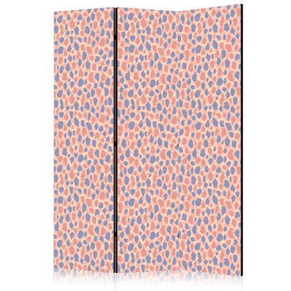 Paravent - Giraffe Pattern - Colorful Animal Pattern in Blue-Pink Spots Artgeist