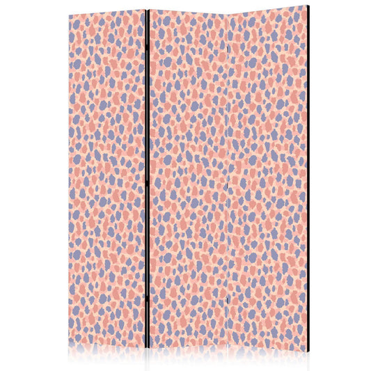 Paravent - Giraffe Pattern - Colorful Animal Pattern in Blue-Pink Spots Artgeist