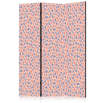 Paravent - Giraffe Pattern - Colorful Animal Pattern in Blue-Pink Spots Artgeist