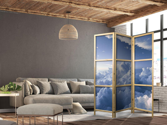 Japanischer Paravent - Aerial Landscapes: Rays Illuminating Fluffy Cloud Formations