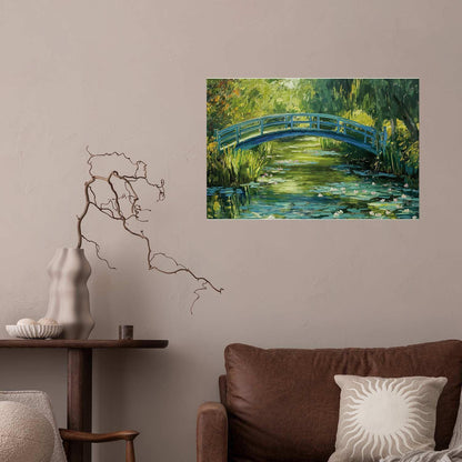 Poster - Impressionist bridge - painting of a bridge against a picturesque background