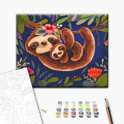 Malen nach Zahlen - Friendly Sloths