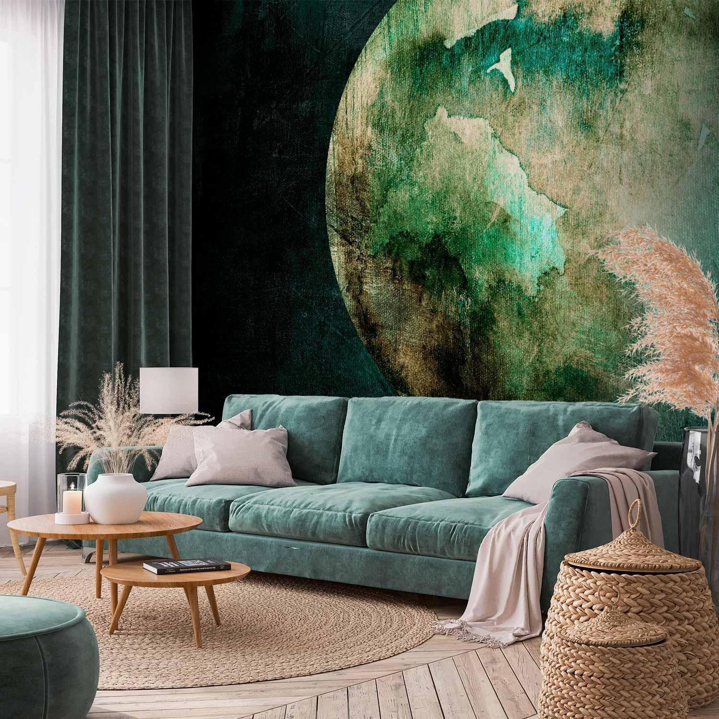Fototapete Green Pangea – Grüner Planet mit moderner Ästhetik