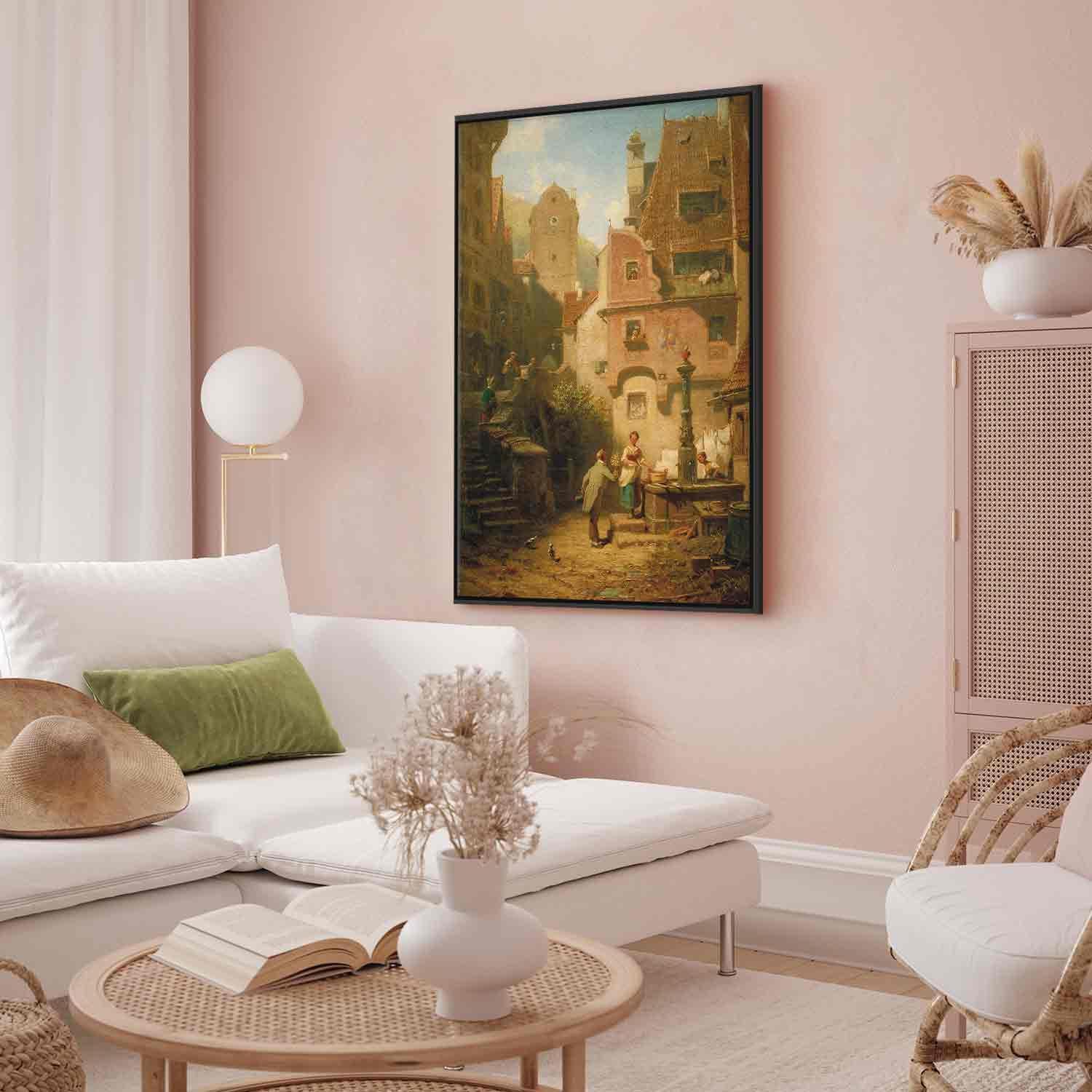 Leinwandbild - Well-Wisher Presenting Flowers (Carl Spitzweg) Artgeist