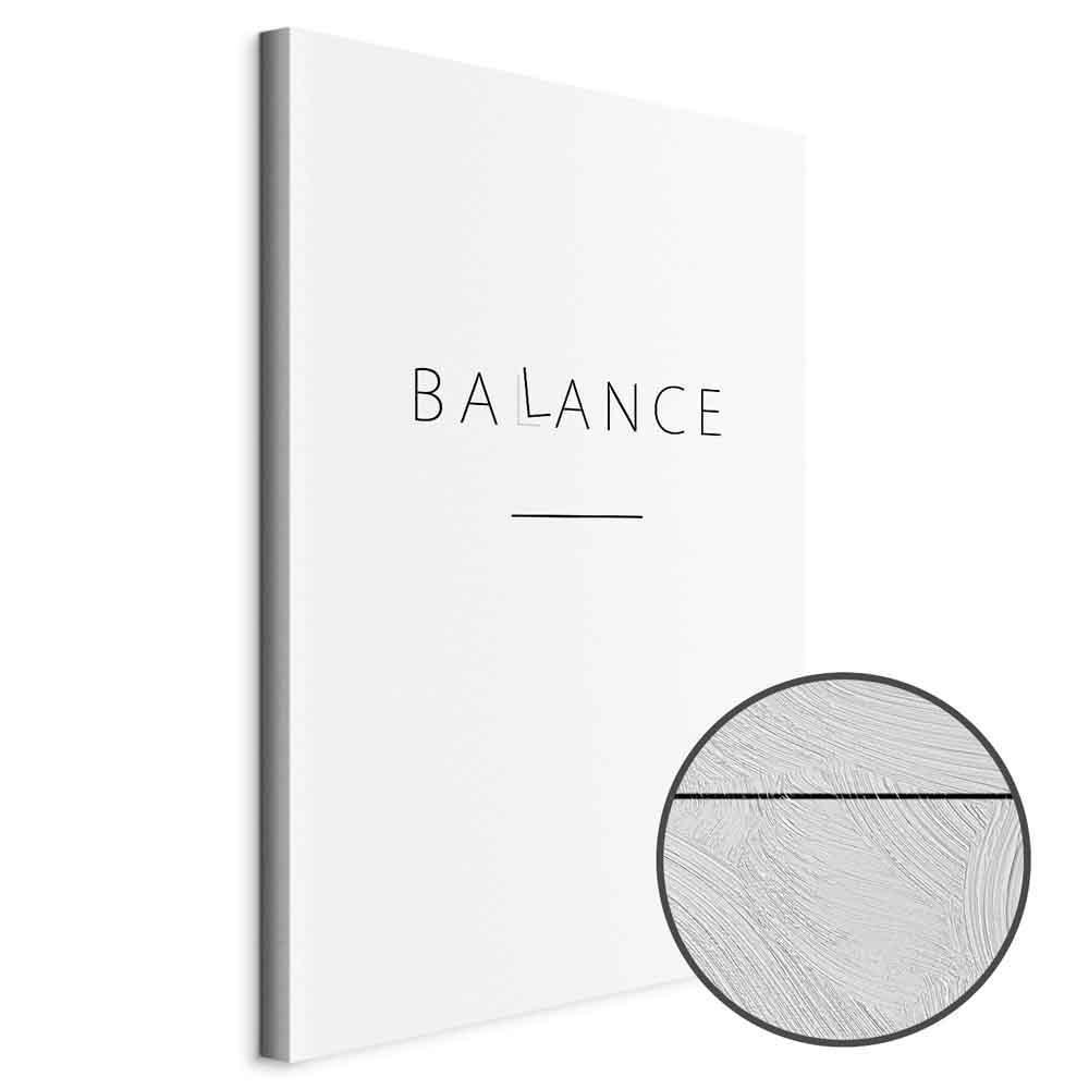 Leinwandbild - Balance of Words (1-part) - Black English Text on White