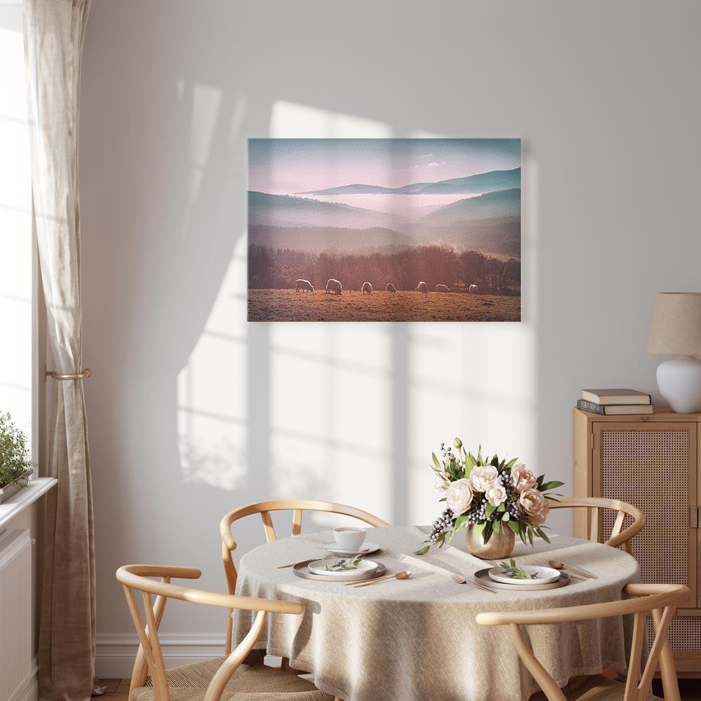 Leinwandbild - Sheep in Mountain Landscape (1-part) - Animals in Nature