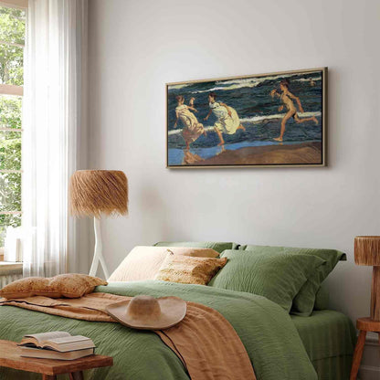 Leinwandbild - Joaquín Sorolla y Bastida – Running along the Beach