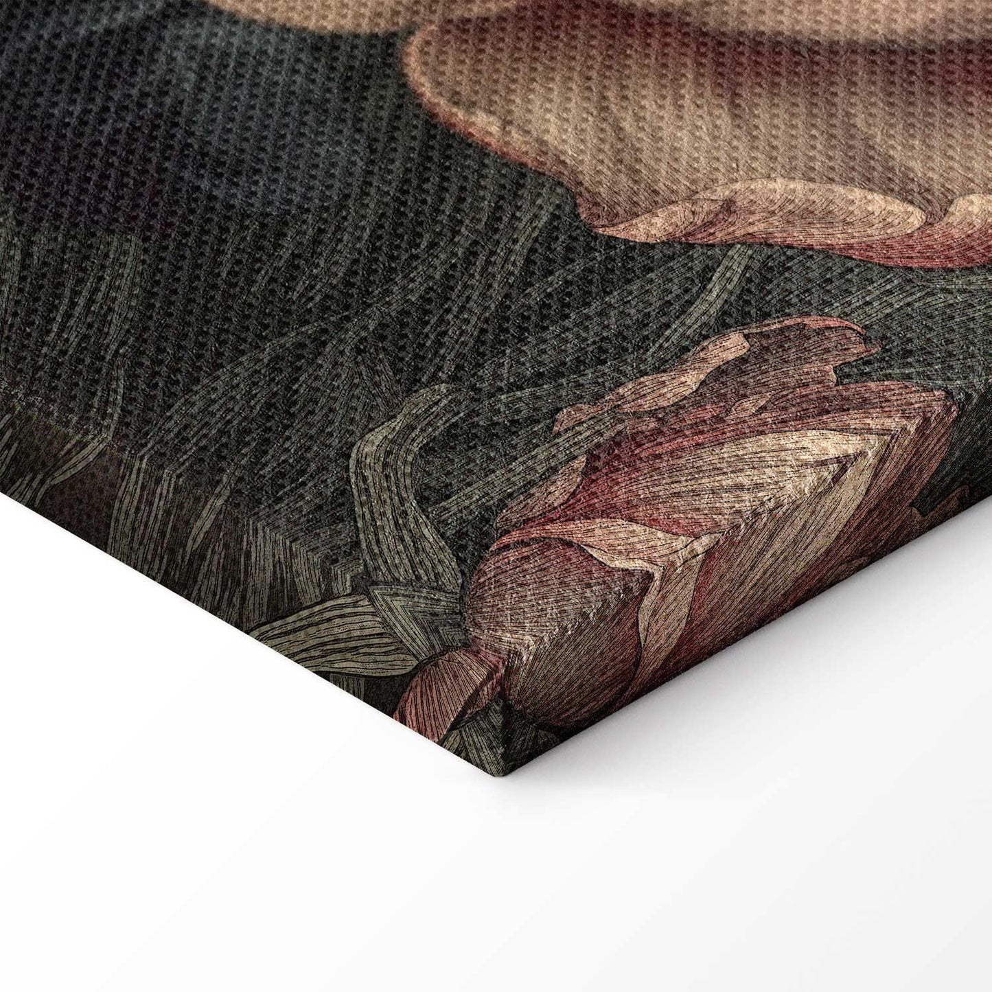 Leinwandbild - Flowers on a turquoise background