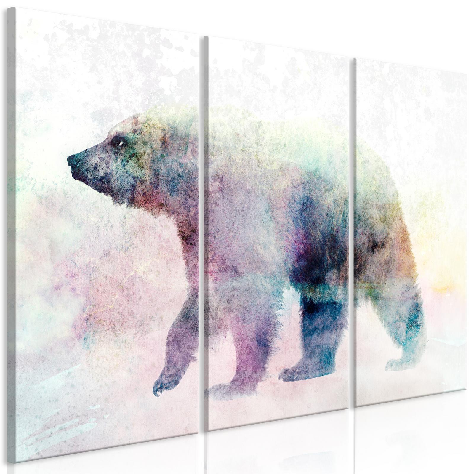 Leinwandbild - Lonely Bear (3 Parts) Artgeist
