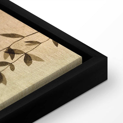 Leinwandbild - Spring Orchard - Hummingbirds Among Tree Branches in Beige Shades