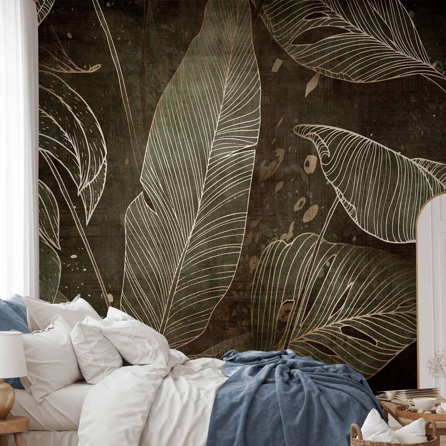 Fototapete Labyrinth der Blätter – Tropisches Blätterdach in Grüntönen