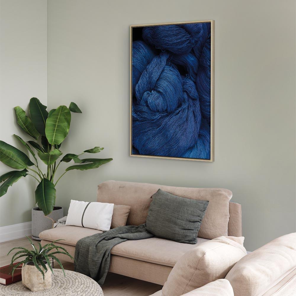 Leinwandbild - Blue Worsted (1 Part) Vertical