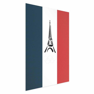 Poster - Graphic Eiffel Tower Against the French Flag Artgeist