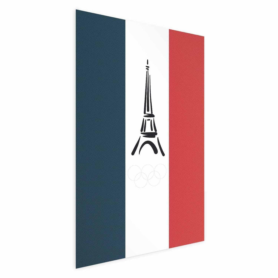 Poster - Graphic Eiffel Tower Against the French Flag Artgeist