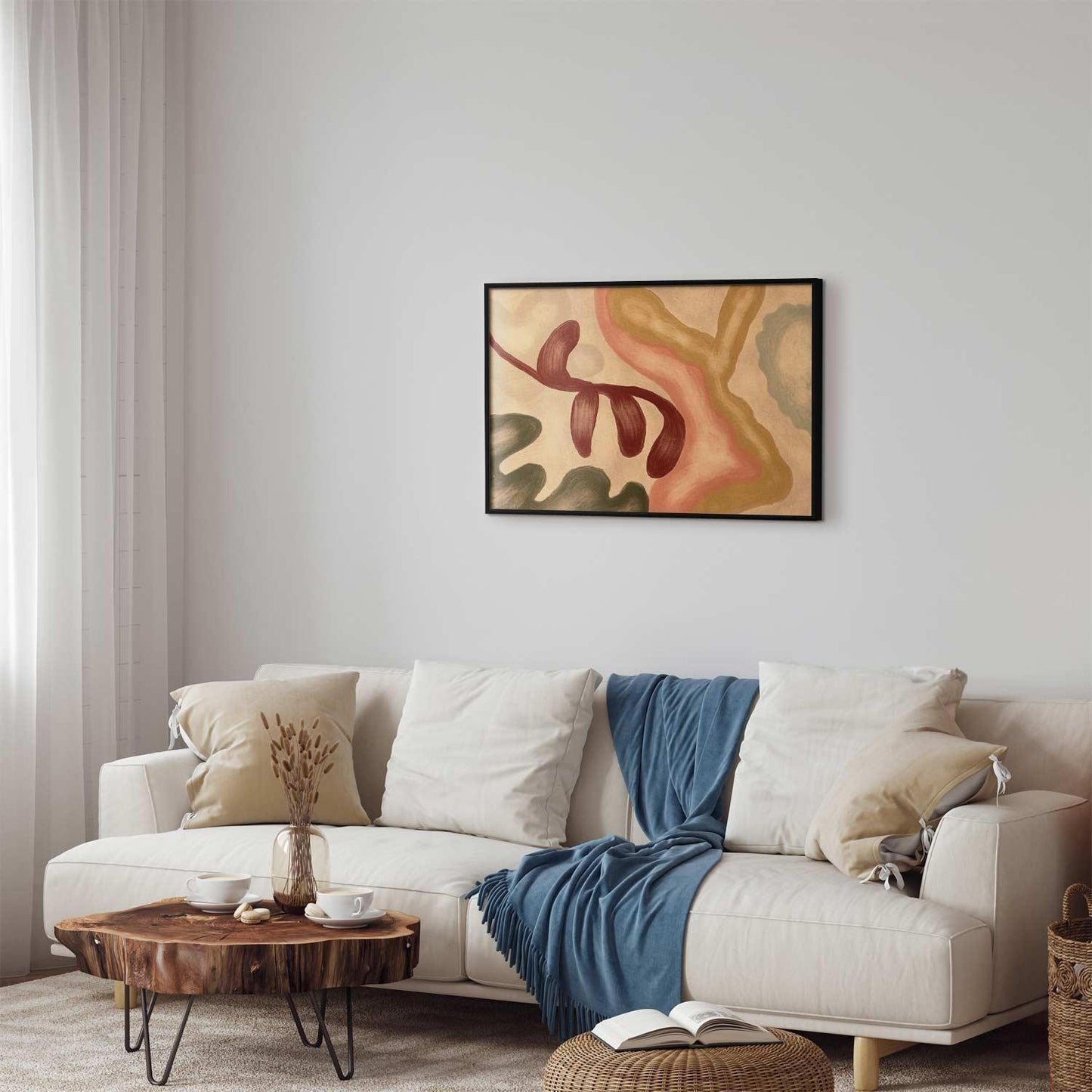 Poster - Colorful Shapes - worn figures in lime wash technique