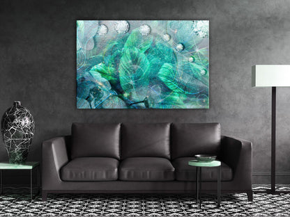 Leinwandbild - Turquoise Leaves (1 Part) Wide Artgeist